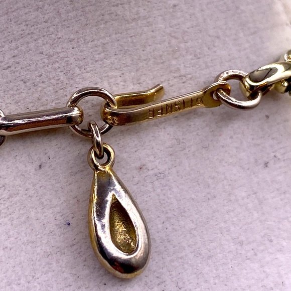 Vintage Lisner 1930s Gold Tone Petal Links Chocker Necklace - Picture 3 of 4